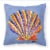 Carolines Treasures  8525PW1414 Scalloped Shell on Blue Fabric Decorative Pillow Perspective: front