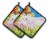 Carolines Treasures 6102PTHD White Cat Tea Time Pair of Pot Holders Perspective: front