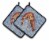 Carolines Treasures 8153PTHD Cooked Shrimp Cool Blue Water Pair of Pot Holders Perspective: front