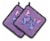 Carolines Treasures Butterfly on Purple Pair of Pot Holders Perspective: front