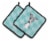 Carolines Treasures BB1174PTHD Checkerboard Blue Italian Greyhound Pair of Pot Perspective: front