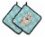 Carolines Treasures BB1182PTHD Checkerboard Blue Afghan Hound Pair of Pot Holde Perspective: front