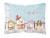 Merry Christmas Carolers Basset Hound Canvas Fabric Decorative Pillow Perspective: front