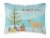 Bullmastiff Merry Christmas Tree Canvas Fabric Decorative Pillow Perspective: front