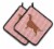 Carolines Treasures BB3593PTHD Irish Setter Checkerboard Pink Pair of Pot Holde Perspective: front