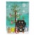 Merry Christmas Tree Wire Haired Dachshund Dapple Flag Canvas House Size Perspective: front