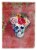 Carolines Treasures BB5130GF Day of the Dead Red Flowers Skull Garden Flag Perspective: front