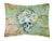Day of the Dead Skull with Flowers Canvas Fabric Decorative Pillow Perspective: front