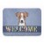 Jack Russell Terrier Welcome Machine Washable Memory Foam Mat, Blue Perspective: front