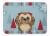 Winter Holiday Chocolate Brown Shih Tzu Machine Washable Memory Foam Mat Perspective: front