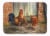 Rooster and Chickens by Daphne Baxter Machine Washable Memory Foam Mat Perspective: front