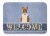 Bull Terrier Brindle Welcome Machine Washable Memory Foam Mat Perspective: front