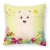 Carolines Treasures BB6042PW1414 Easter Eggs Westie Fabric Decorative Pillow Perspective: front
