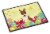 Carolines Treasures BB6137MAT Easter Eggs Bull Terrier Brindle Doormat 18x27 Perspective: front