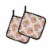 Carolines Treasures BB7481PTHD Tea Cup and Flowers Pink Pair of Pot Holders Perspective: front