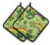 Watercolor St Patrick's Day Lucky Leprechan Pair of Pot Holders Perspective: front