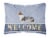 Welsh Corgi Cardigan Welcome Canvas Fabric Decorative Pillow, Blue Perspective: front