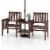 Slickblue Outdoor Fir Wood Loveseat with 2-Tier Side Table and 1.96 Umbrella Hole Perspective: front