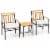 Slickblue Acacia Wood Patio Furniture Set 3 Pieces Outdoor Conversation Set Perspective: front