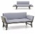 Slickblue Convertible Sofa Daybed for Outdoor Spaces with Adjustable Armrests Perspective: front