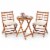 Slickblue Outdoor 3 Piece Acacia Wood Bistro Set with Cushions for Backyard Perspective: front