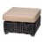 TKC Venice Patio Wicker Ottoman in Wheat Perspective: front