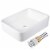 Aquaterior™ 19 x15 x5 Rectangle White Ceramic Porcelain Vessel Sink w/ Pop Up Drain Perspective: front