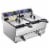 23.4L Dual Tank Stainless Steel Commercial Electric Deep Fryer w/ Timer & Drain French Frys Perspective: front