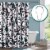 Floral Fabric Shower Curtain 72x72 Inches, with Rust Hooks,Black White Perspective: front