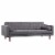 Armen Living Element Mid-Century Modern Sofa in Dark Gray Linen and Walnut Legs Perspective: front