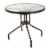 Garden Elements Outdoor Wave Glass Patio Dining Furniture Round Steel Table, Brown, 31.5 Perspective: front