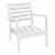 Siesta ISP004-WHI-CCH Artemis XL Outdoor Club Chair with Sunbrella Charcoal Cushion - White - Perspective: front