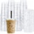 Kitcheniva Disposable Clear Plastic Cups With Flat Lids 16 oz Set of 100 Perspective: front