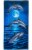 Dawhud Direct Dolphin Print Beach Towel, Girls 30 x60  Super Soft Plush Cotton Perspective: front