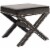 Meridian Furniture Nixon Contemporary Velvet Ottoman/Bench in Gray Perspective: front