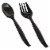 300 Piece - 150 Sets Black Disposable Plastic Serving Flatware Set - Serving Spoons and Forks Perspective: front