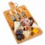 Bamboo Cheese Board and Knife Set - 12x8 inch Charcuterie Board with Magnetic Cutlery Storage Perspective: front