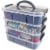 Bins  Things Stackable Storage Container with 2 Trays - Gray Perspective: front