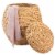Wickerwise Water Hyacinth Natural Multipurpose Barrel Storage Tub With Lid Ottoman Stool Perspective: front