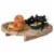 Vintiquewise QI004378 Natural Wooden Round Dish Ornament Slice Tray Table Charger with Height Perspective: front