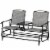 Two Person Outdoor Double Swing Glider Chair Set with Center Tempered Glass Table, Loveseat Perspective: front