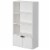 Basicwise 47 Inches Multi Purpose White 3 Tier Open Book Shelf And Bookcases Perspective: front