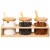 Basicwise 3-Piece Glass Containers with Bamboo Lids and Tray Holder Perspective: front