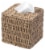 Natural Woven Seagrass Wicker Tissue Box Cover Holder square Perspective: front
