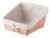 Wooden Angled Display Basket with Fabric Liner for Storage and Display Perspective: front