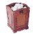 Rustic Cherry Wooden Decorative Trash Bin with Handles Perspective: front