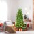 5 ft Pre-lit Pencil Christmas Tree Hinged Fir Tree Holiday Decor w/ LED Lights Perspective: front