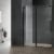 Serene Valley 48 x 74 Inch Square Rail Frameless Sliding Shower Door, Black Perspective: front
