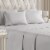 CGK Linens 6 Piece Microfiber Solid Sheet Set - Full - Light Grey Perspective: front