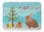 Lionhead Rabbit Christmas Machine Washable Memory Foam Mat, Teal Perspective: front